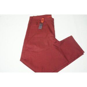 Isaia LC Seva Red 100% Cotton Casual Mens Chino Pants 56L EU NEW